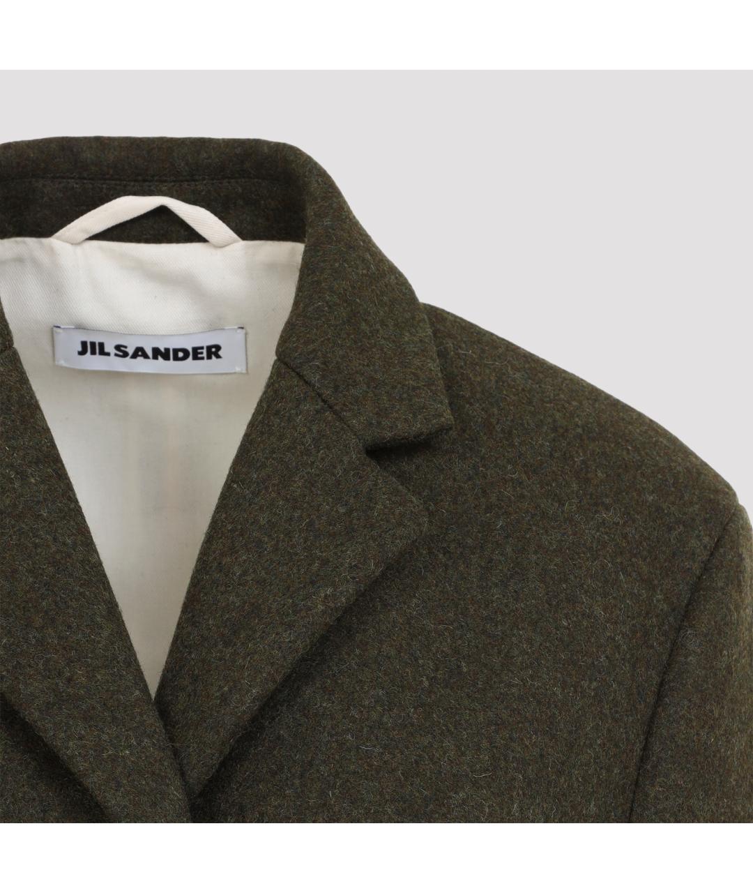 JIL SANDER Зеленое шерстяное пальто, фото 5