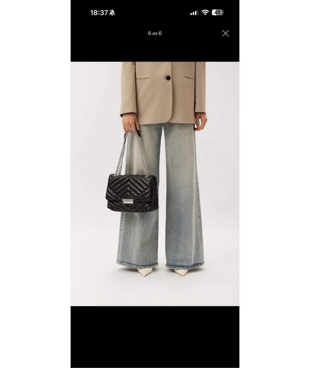 ARMANI EXCHANGE Черная сумка через плечо из искусственной кожи, фото 5