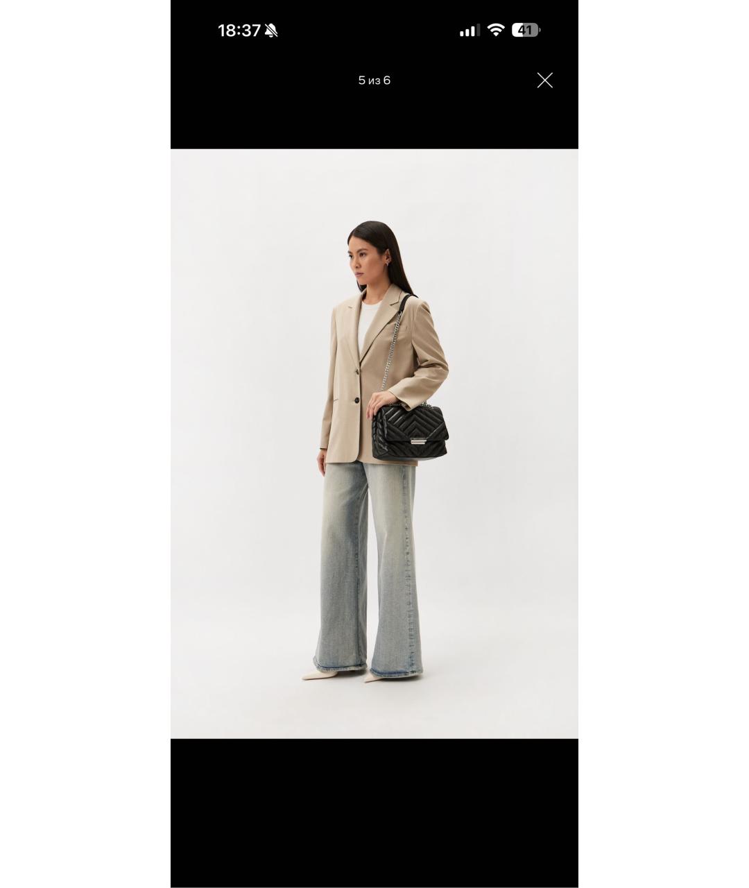 ARMANI EXCHANGE Черная сумка через плечо из искусственной кожи, фото 6