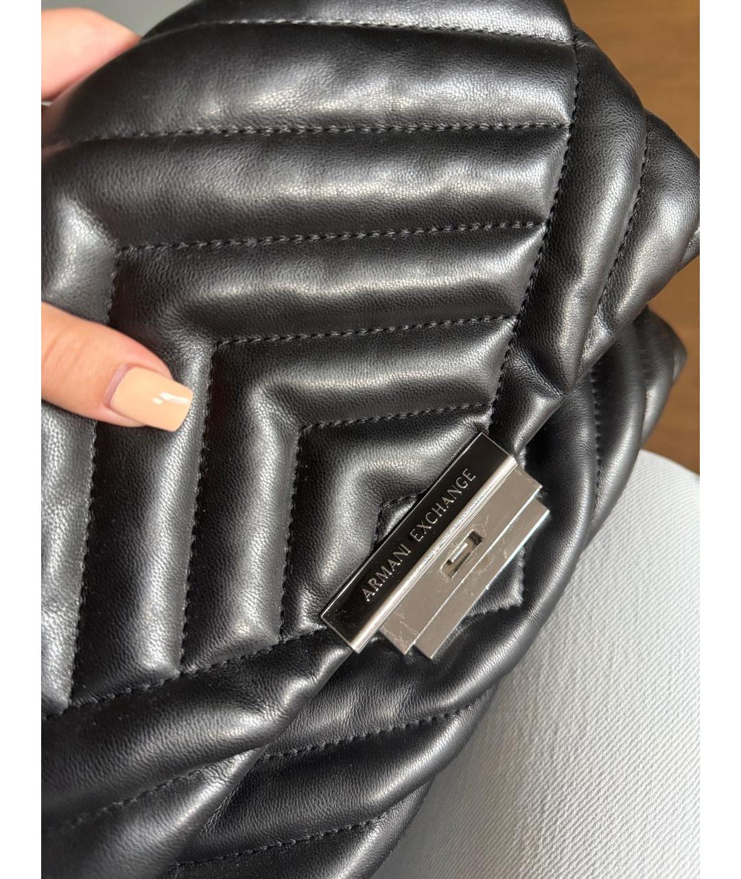 ARMANI EXCHANGE Черная сумка через плечо из искусственной кожи, фото 4