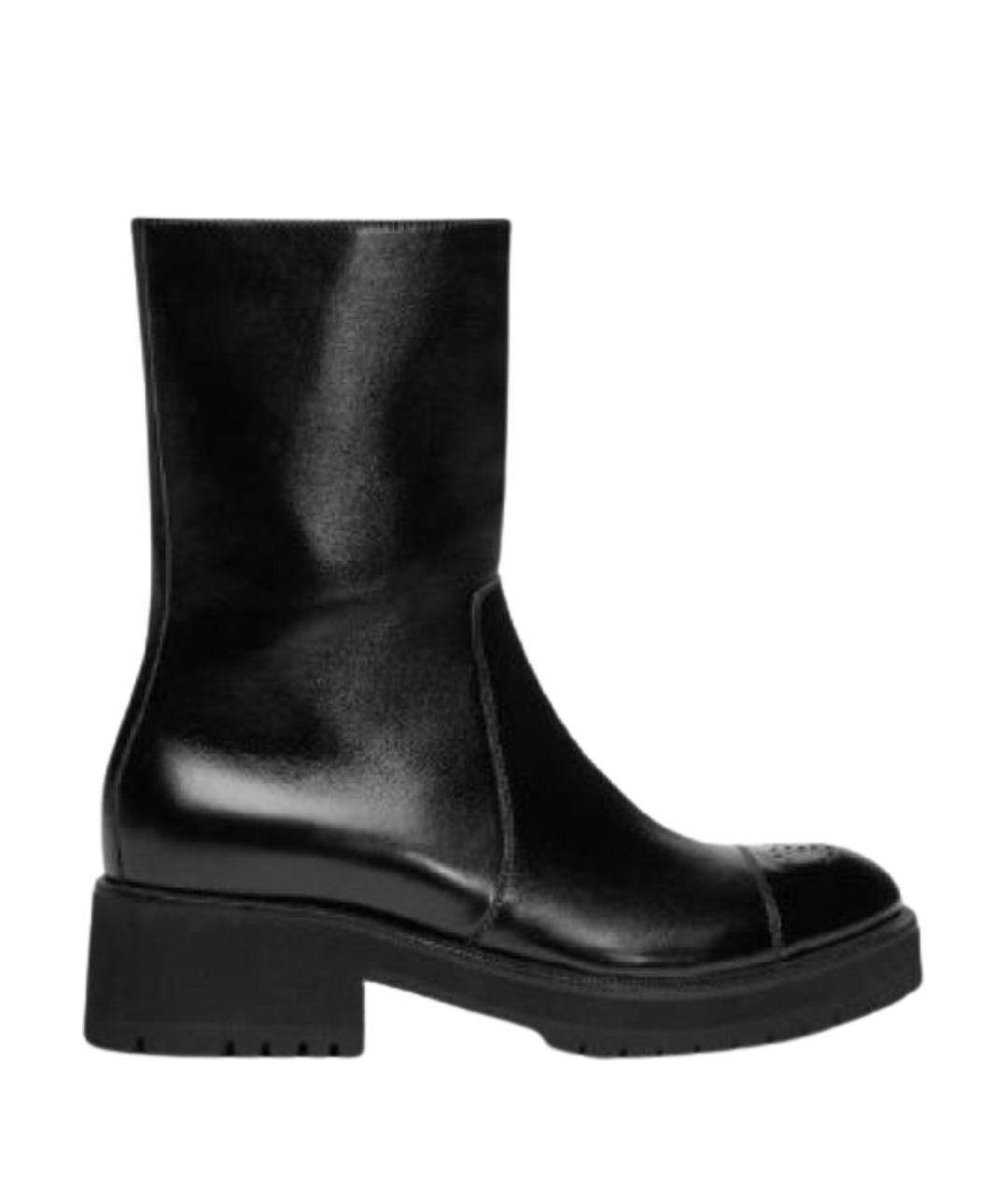 CHANEL Черные кожаные полусапоги, фото 1