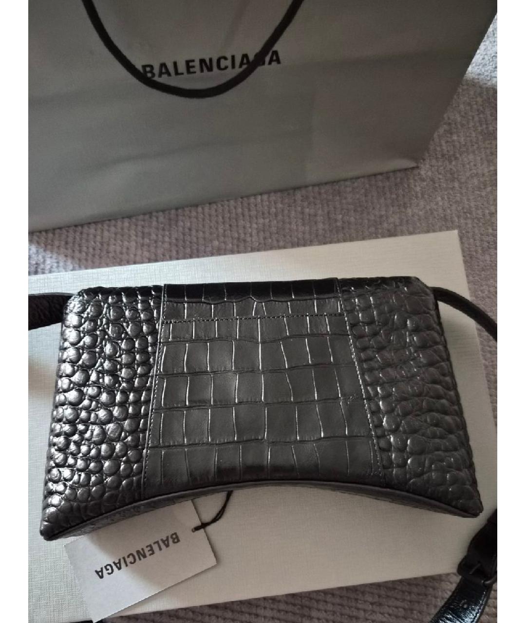 BALENCIAGA Черная кожаная сумка через плечо, фото 4