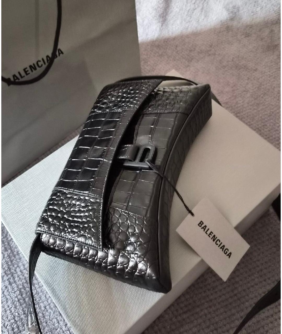 BALENCIAGA Черная кожаная сумка через плечо, фото 3