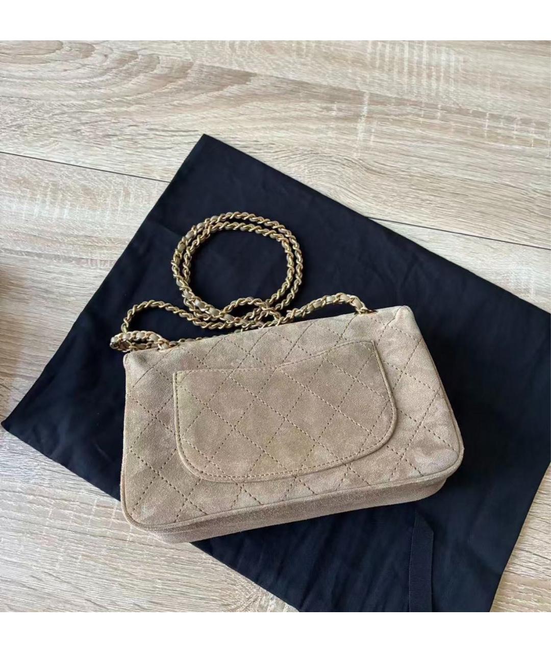 CHANEL Коричневая замшевая сумка через плечо, фото 2