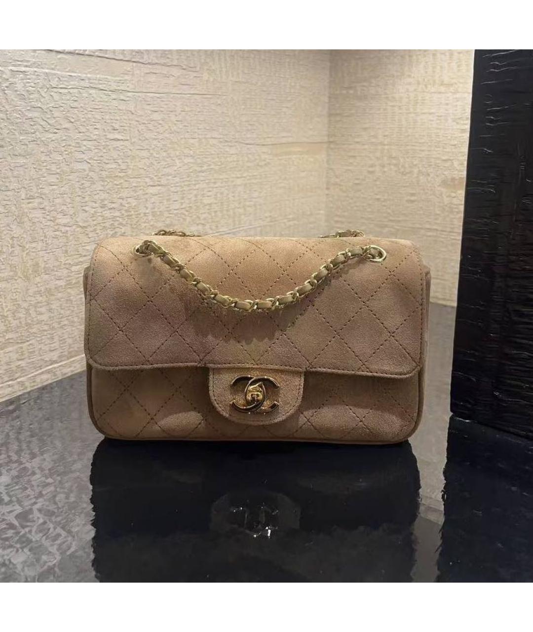 CHANEL Коричневая замшевая сумка через плечо, фото 3