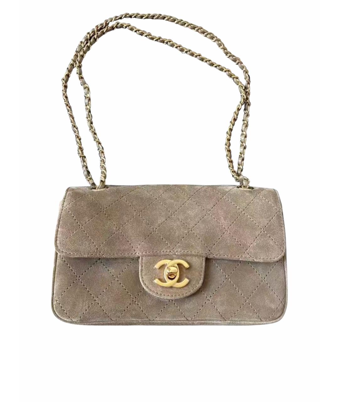 CHANEL Коричневая замшевая сумка через плечо, фото 1