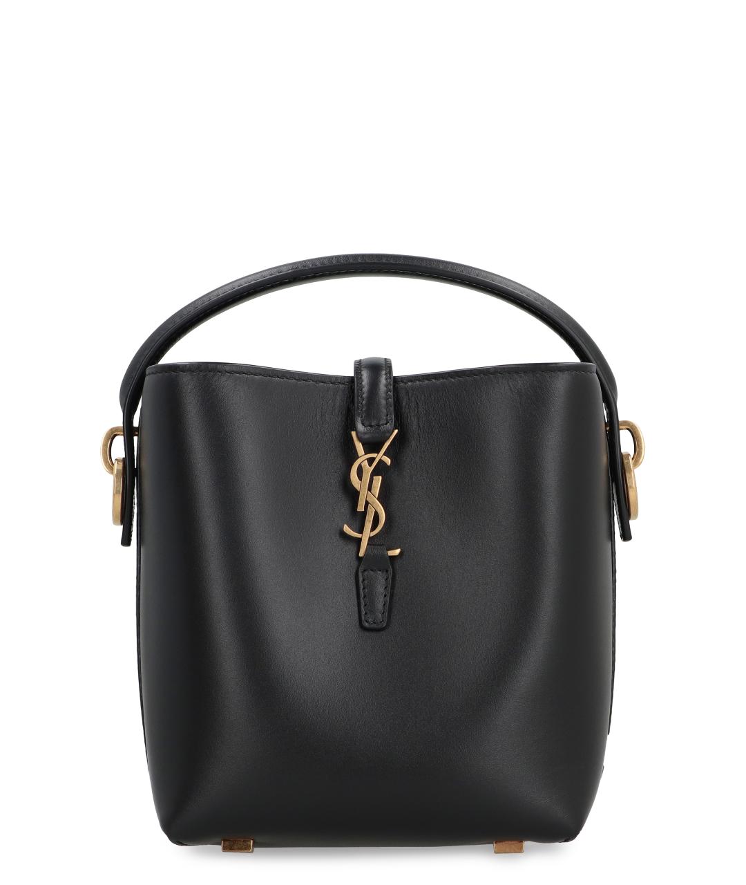SAINT LAURENT Черная кожаная сумка через плечо, фото 1