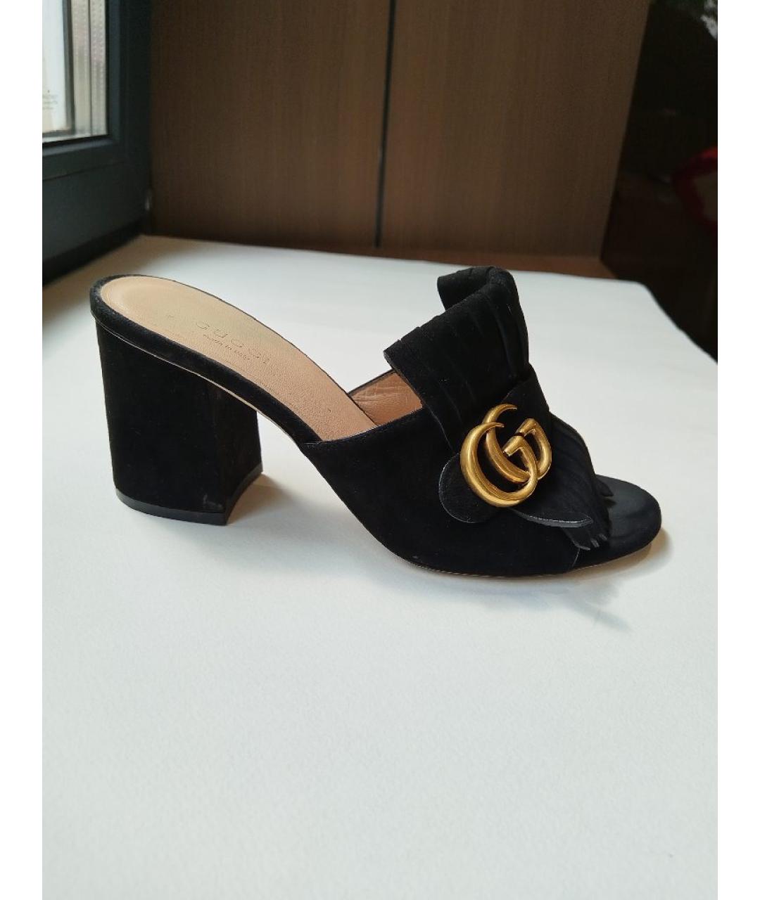 GUCCI Черные кожаные мюли, фото 6