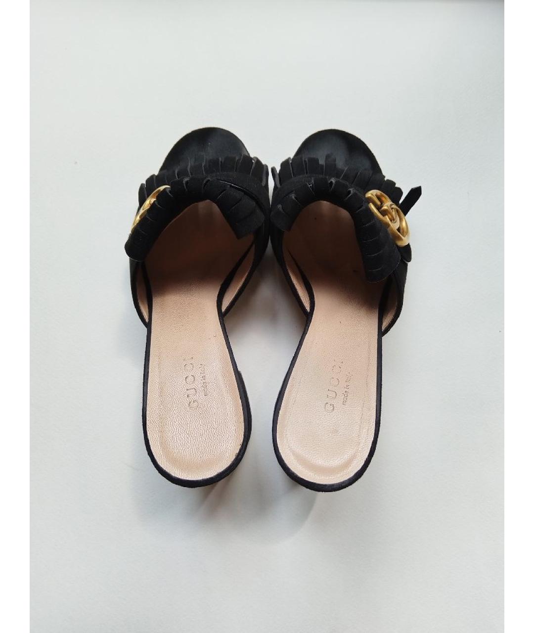 GUCCI Черные кожаные мюли, фото 3