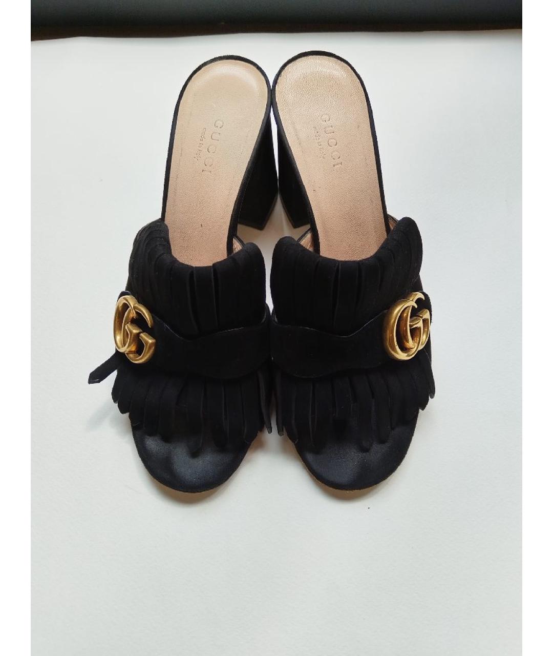 GUCCI Черные кожаные мюли, фото 2