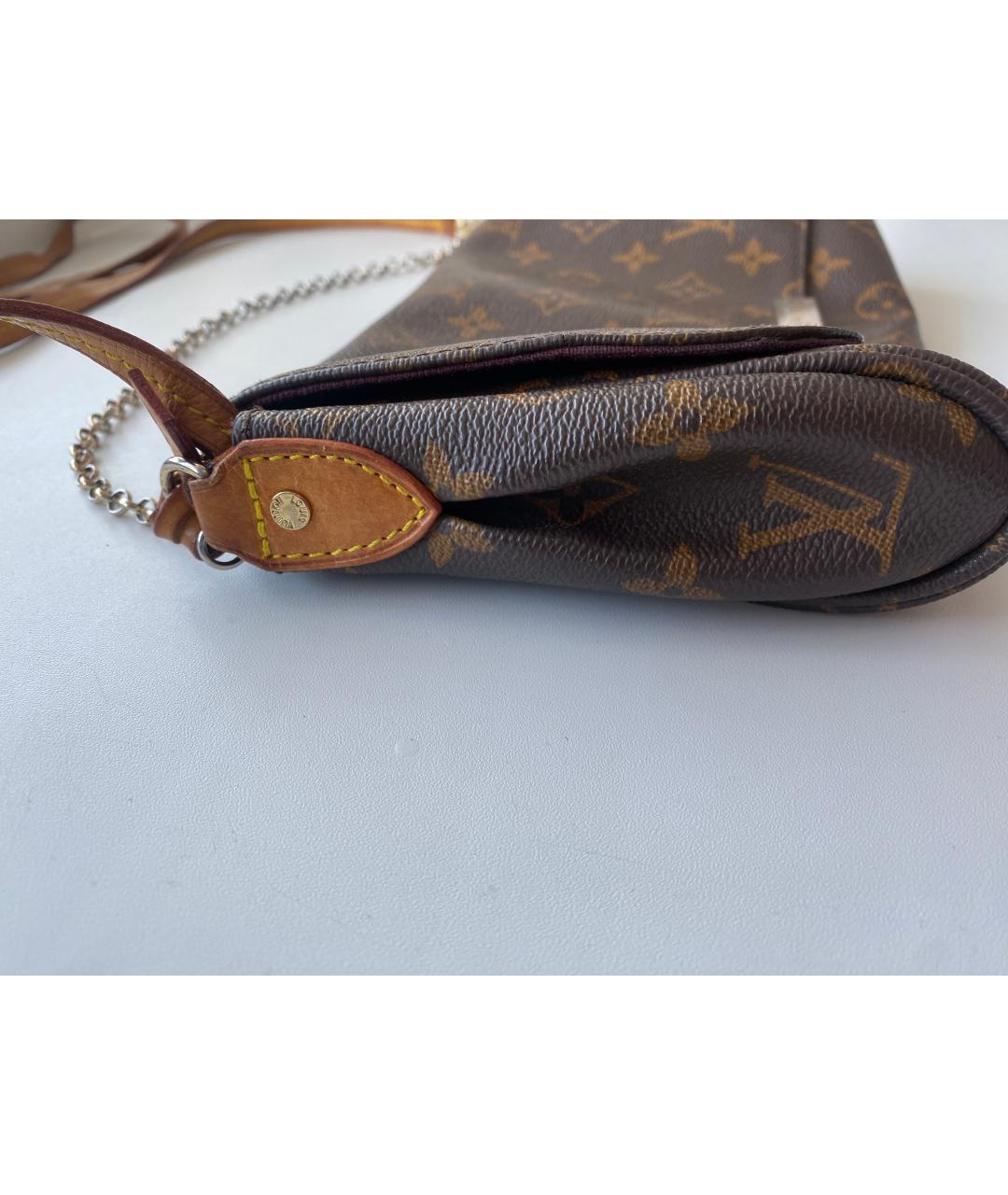 LOUIS VUITTON Коричневая кожаная сумка через плечо, фото 4