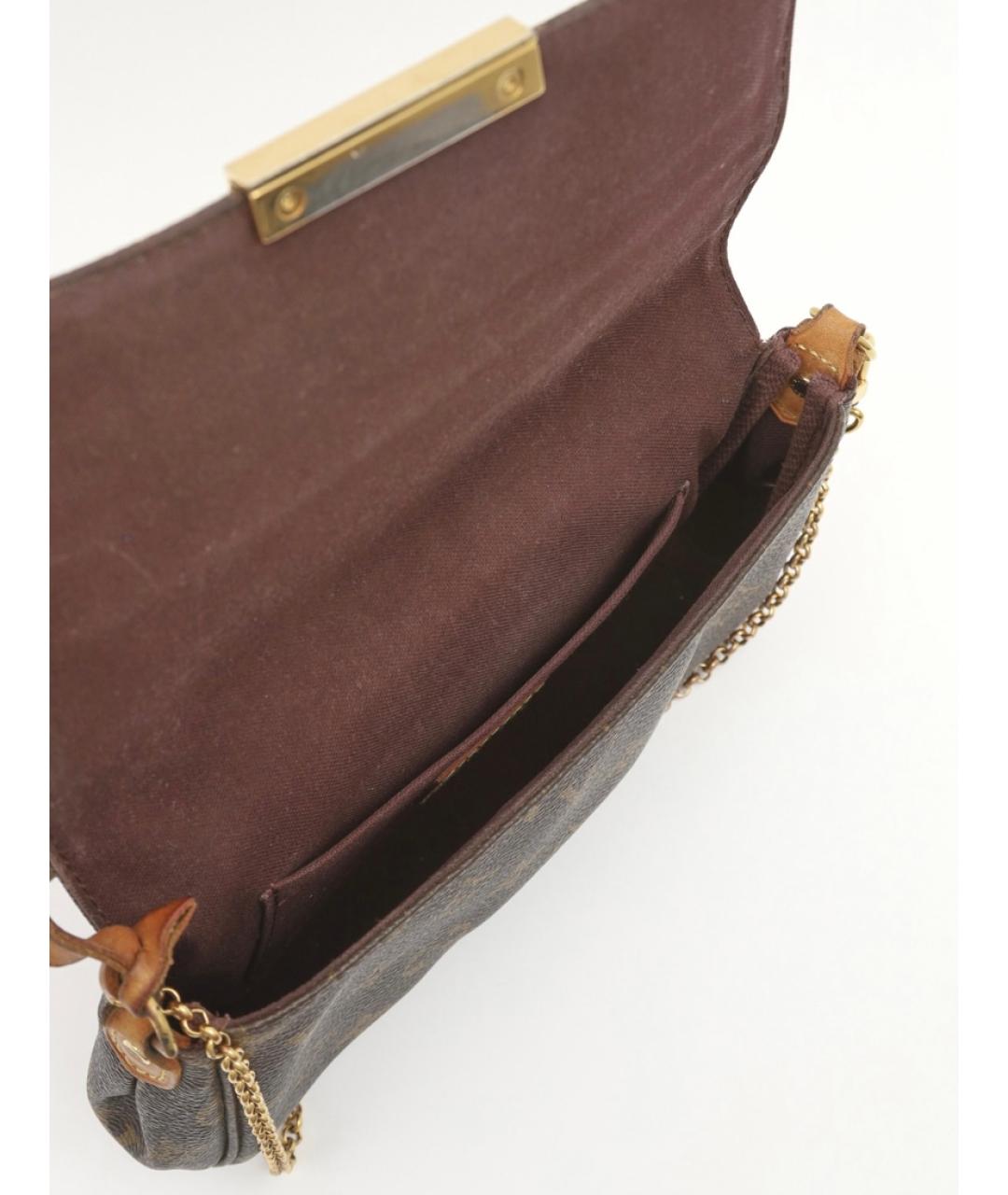 LOUIS VUITTON Коричневая кожаная сумка через плечо, фото 3