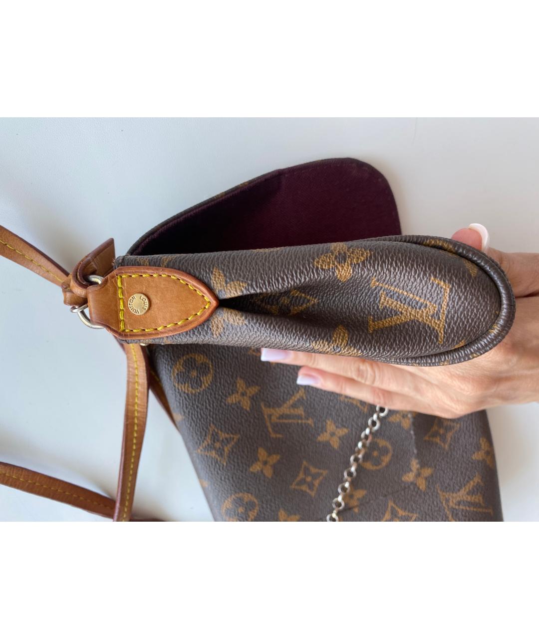 LOUIS VUITTON Коричневая кожаная сумка через плечо, фото 2