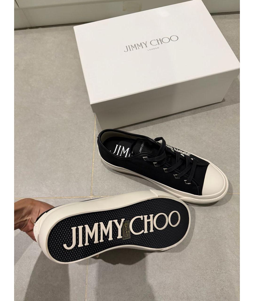 JIMMY CHOO Черные текстильные кеды, фото 6