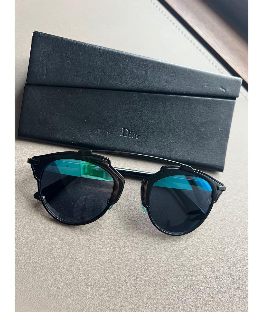 CHRISTIAN DIOR Черные пластиковые солнцезащитные очки, фото 4
