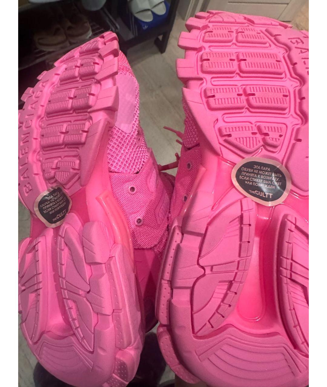 BALENCIAGA Розовые текстильные кроссовки, фото 3