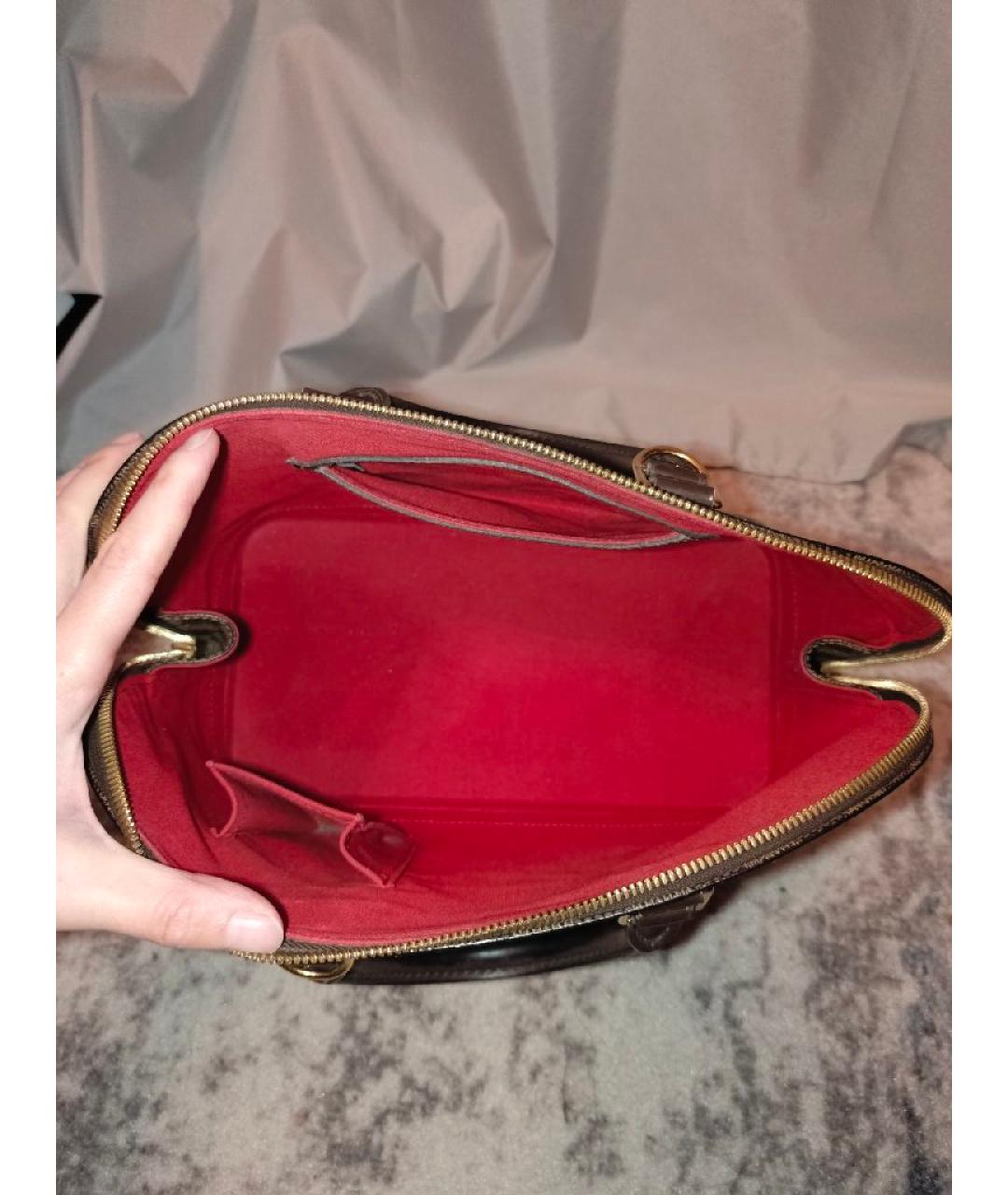 LOUIS VUITTON Коричневая сумка с короткими ручками из канвы, фото 4