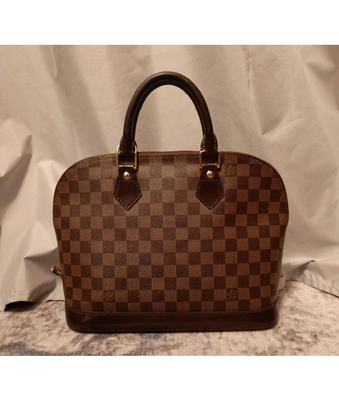 LOUIS VUITTON Коричневая сумка с короткими ручками из канвы, фото 3