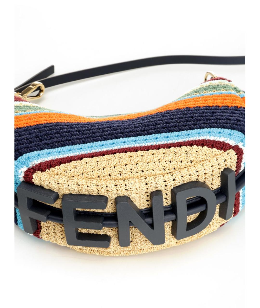 FENDI Мульти плетеная сумка с короткими ручками, фото 4