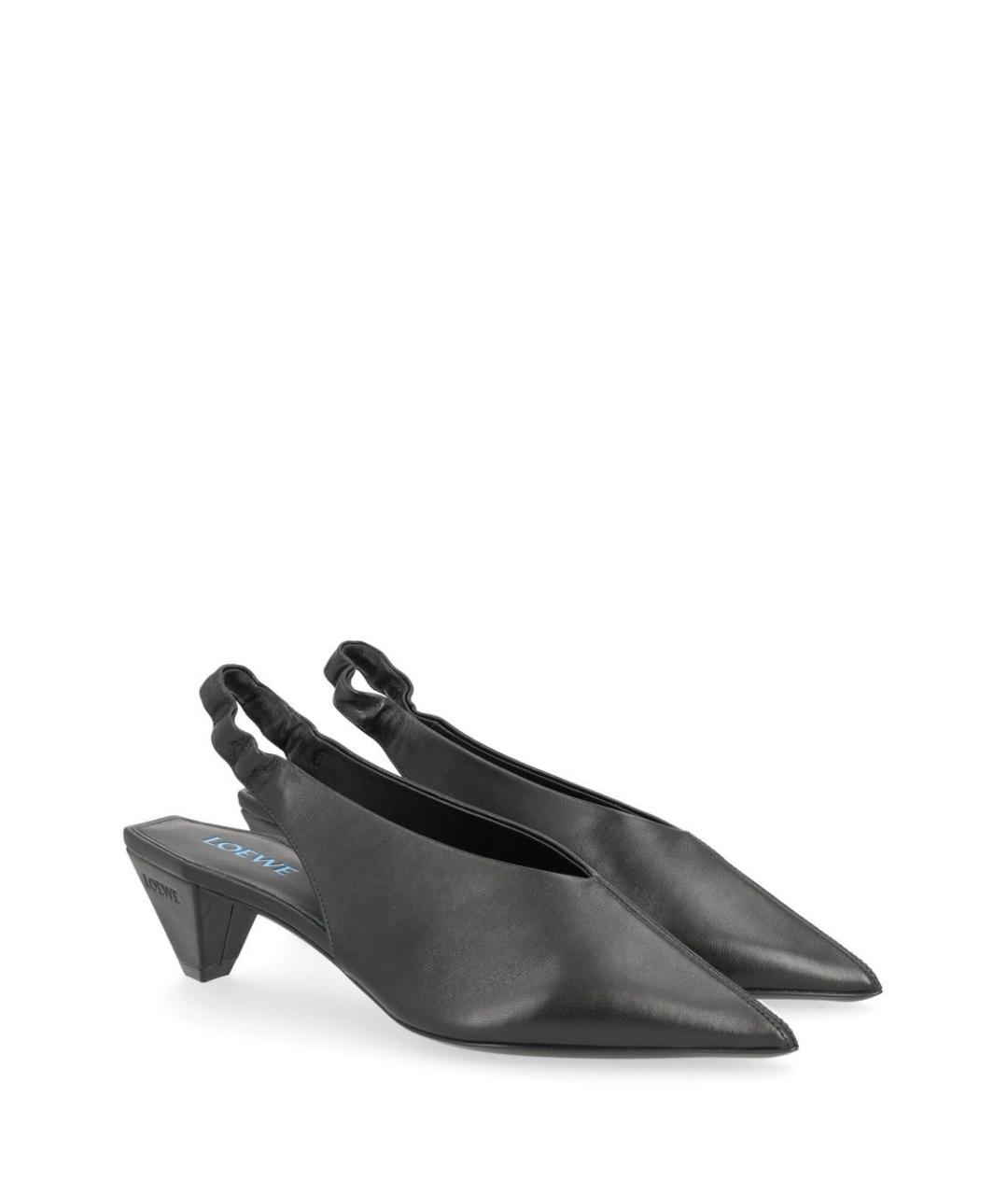 LOEWE Черные кожаные туфли, фото 2