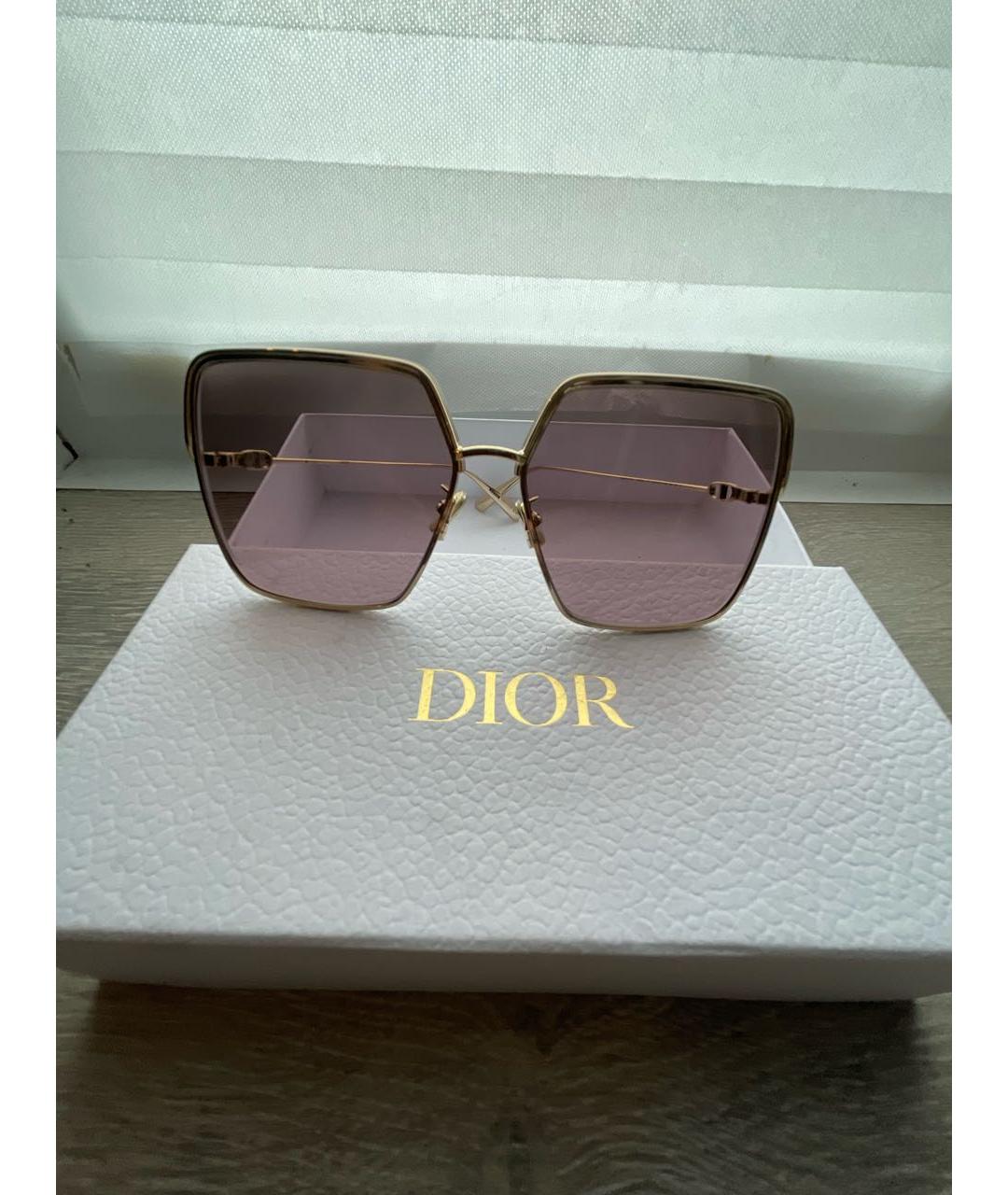 DIOR BEAUTY Золотые металлические солнцезащитные очки, фото 7