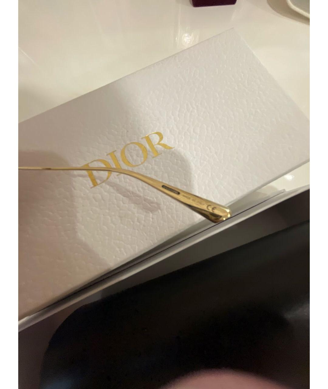 DIOR BEAUTY Золотые металлические солнцезащитные очки, фото 6