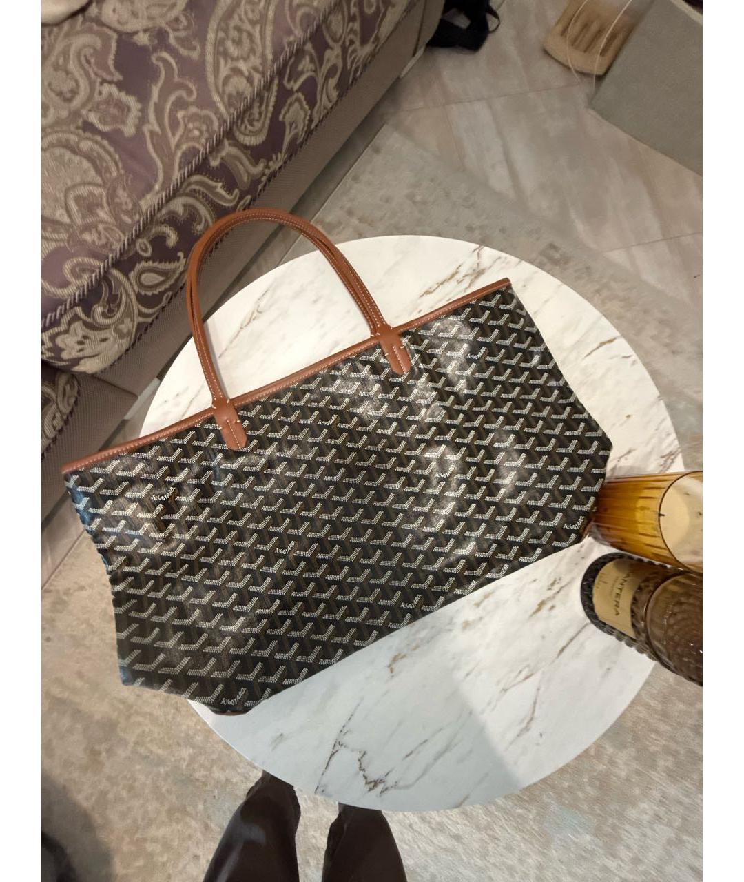 GOYARD Коричневая кожаная сумка тоут, фото 2