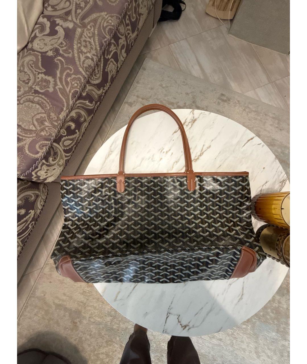 GOYARD Коричневая кожаная сумка тоут, фото 5