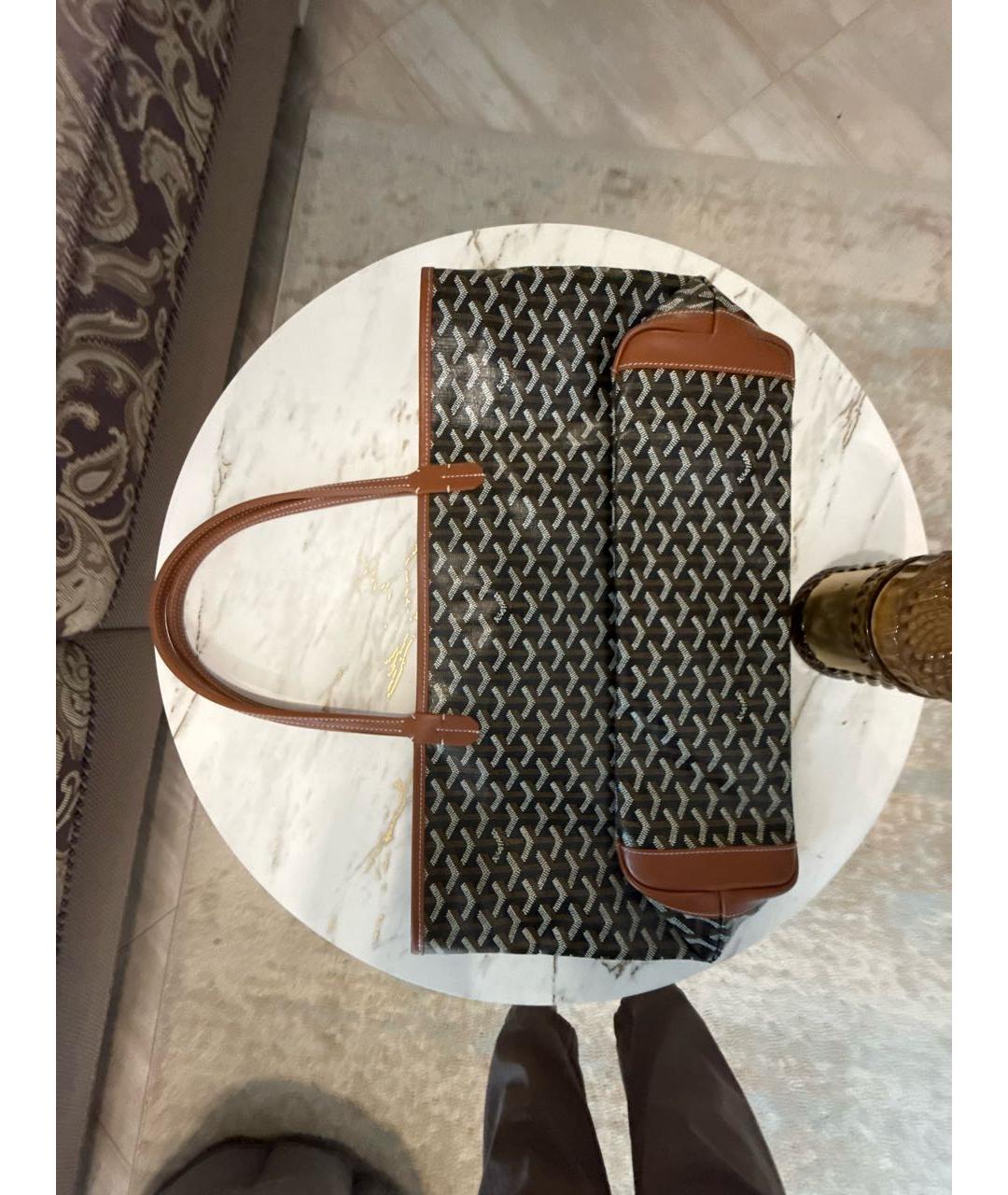 GOYARD Коричневая кожаная сумка тоут, фото 3