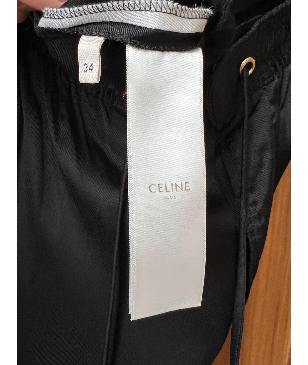 CELINE Черные вискозные прямые брюки, фото 3