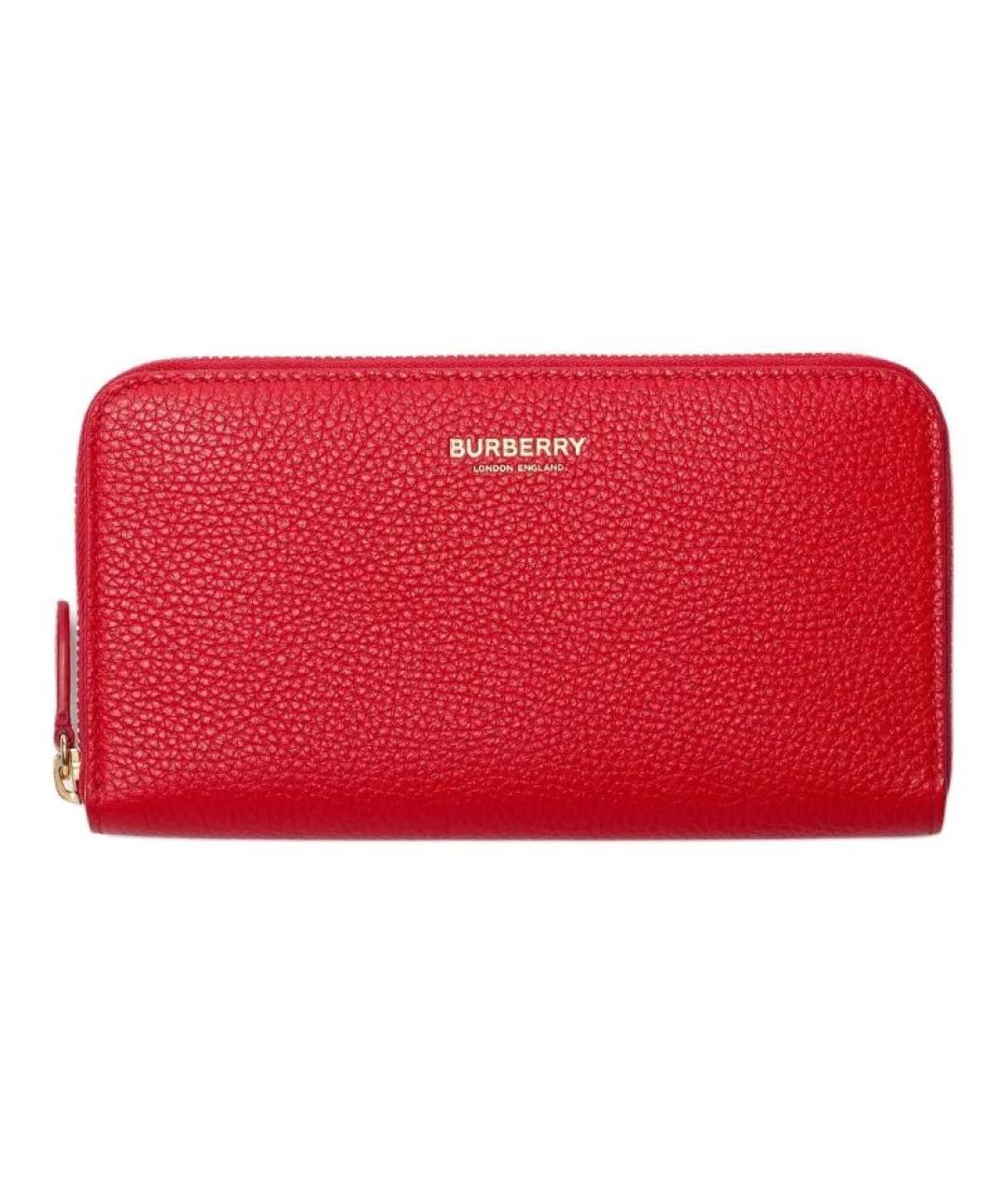 BURBERRY Красный кожаный кошелек, фото 1