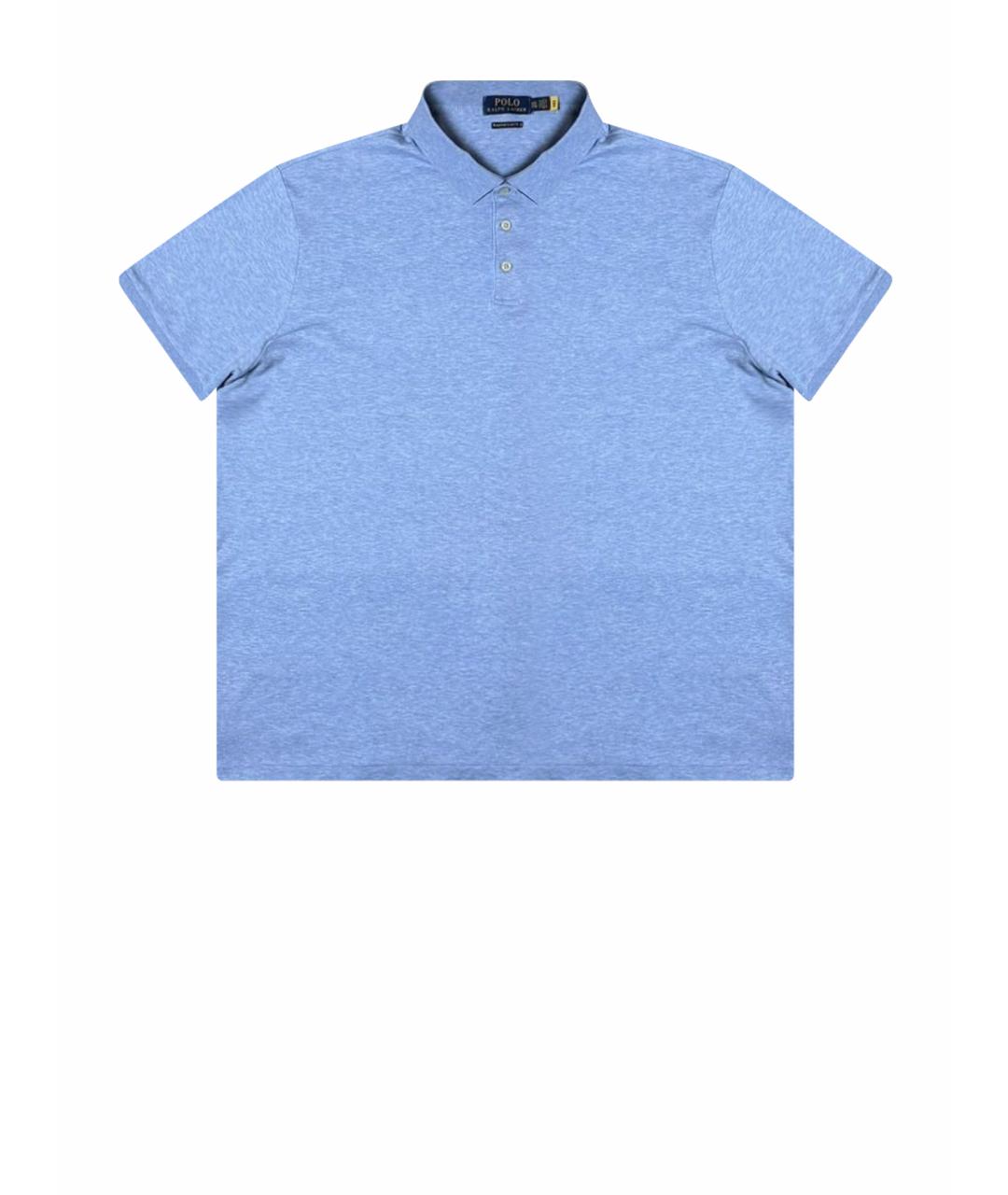 POLO RALPH LAUREN Голубое хлопковое поло с коротким рукавом, фото 1