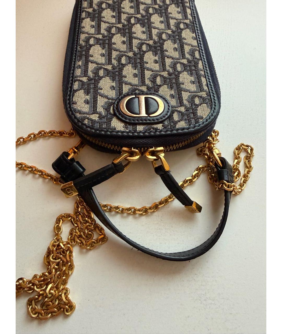 CHRISTIAN DIOR Синяя жаккардовая сумка через плечо, фото 3