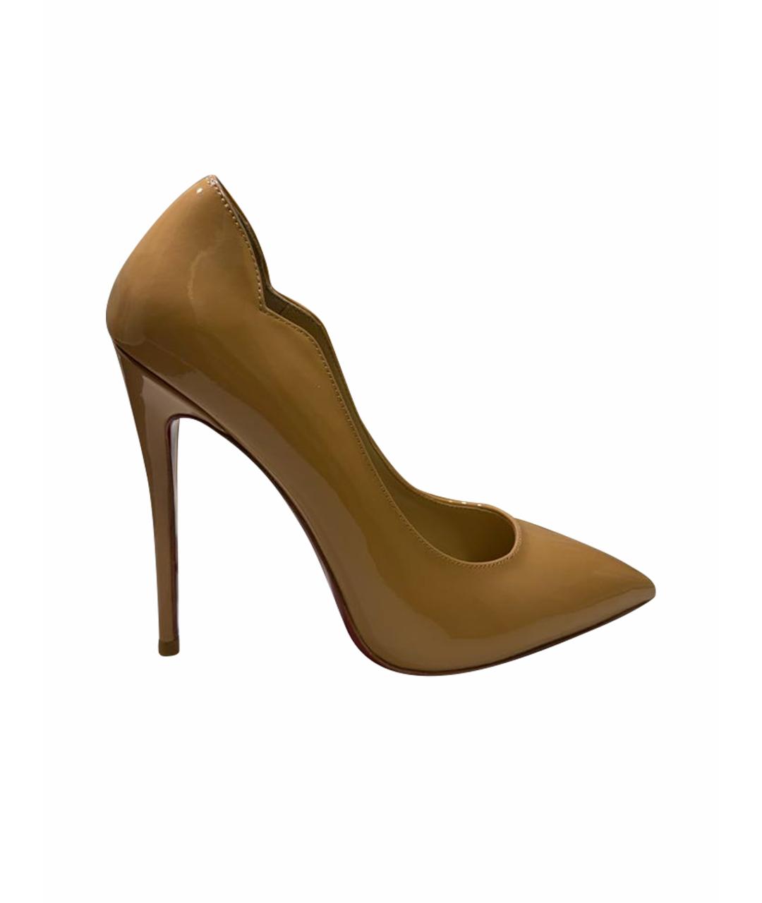 CHRISTIAN LOUBOUTIN Бежевые туфли из лакированной кожи, фото 1