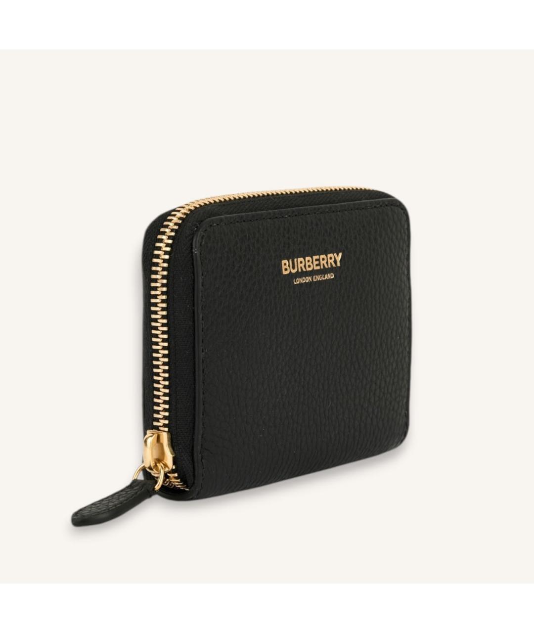 BURBERRY Черный кожаный кошелек, фото 2