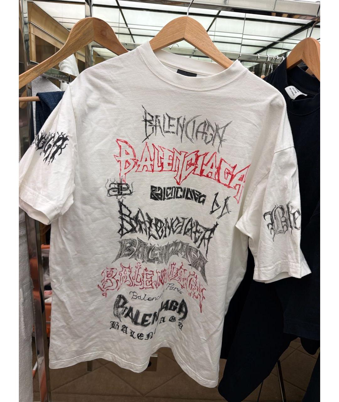 BALENCIAGA Белая хлопковая футболка, фото 3