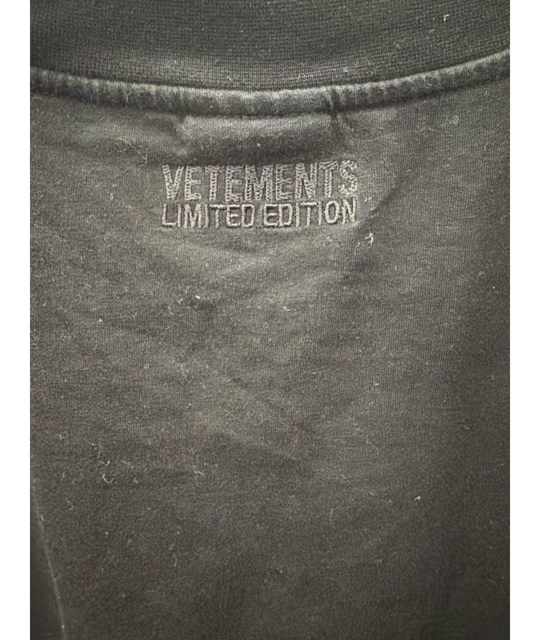 VETEMENTS Черная хлопковая майка, фото 2