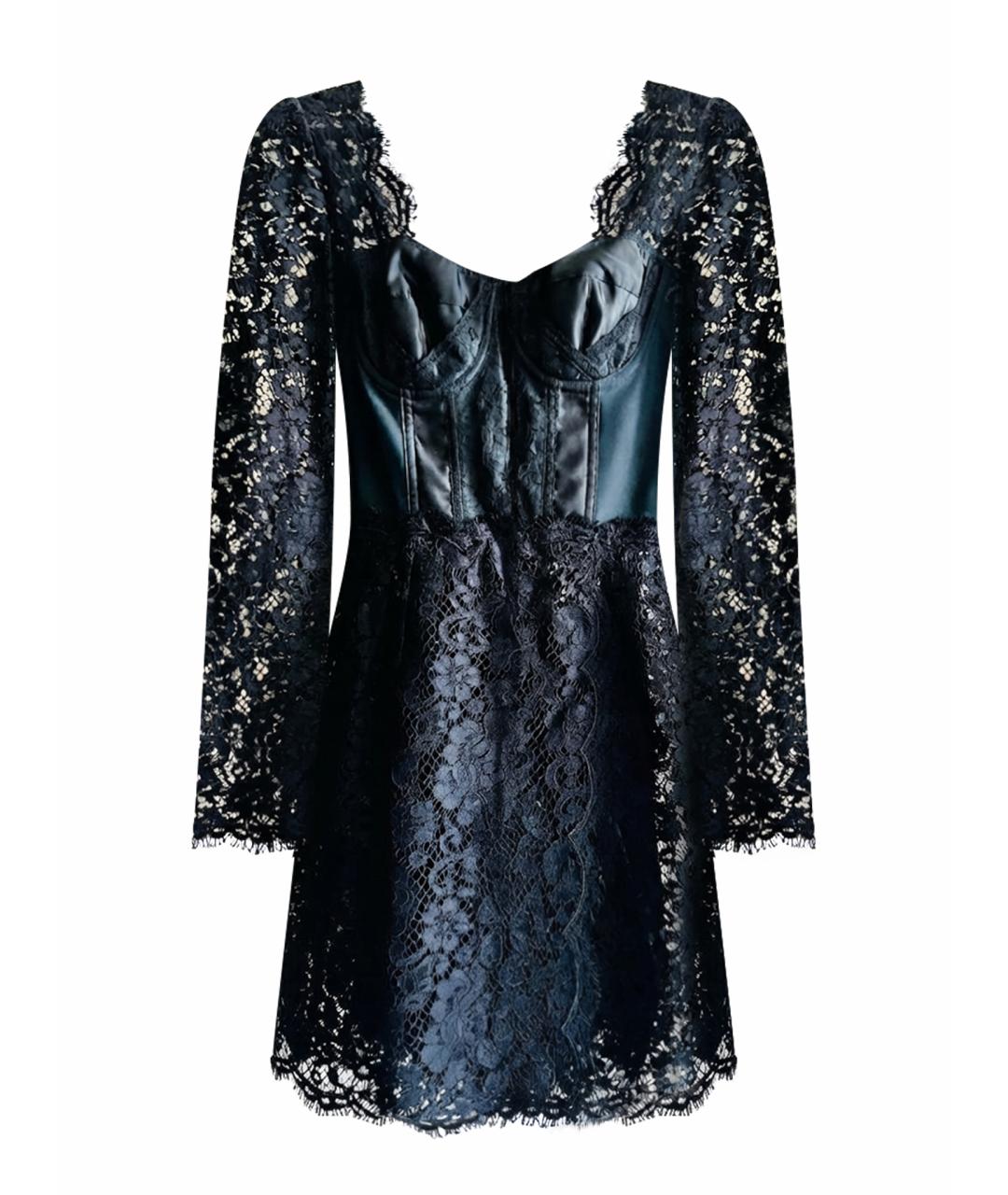 DOLCE&GABBANA Черное хлопковое коктейльное платье, фото 1