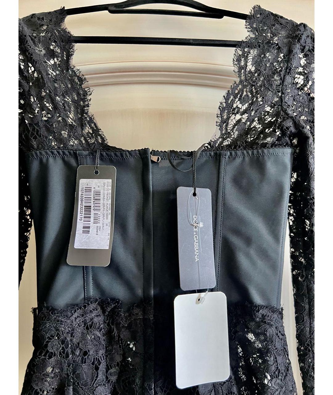 DOLCE&GABBANA Черное хлопковое коктейльное платье, фото 3