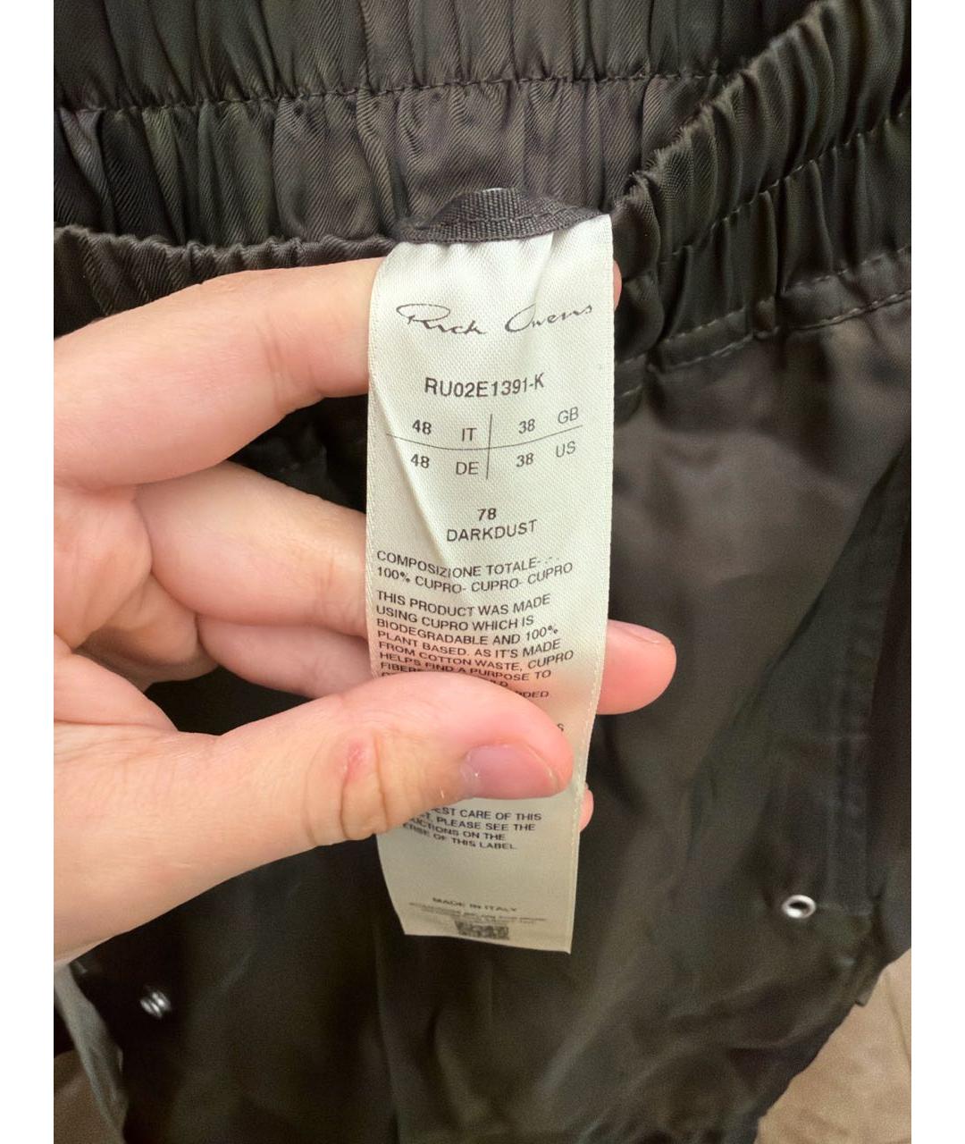 RICK OWENS Хаки купро шорты, фото 2