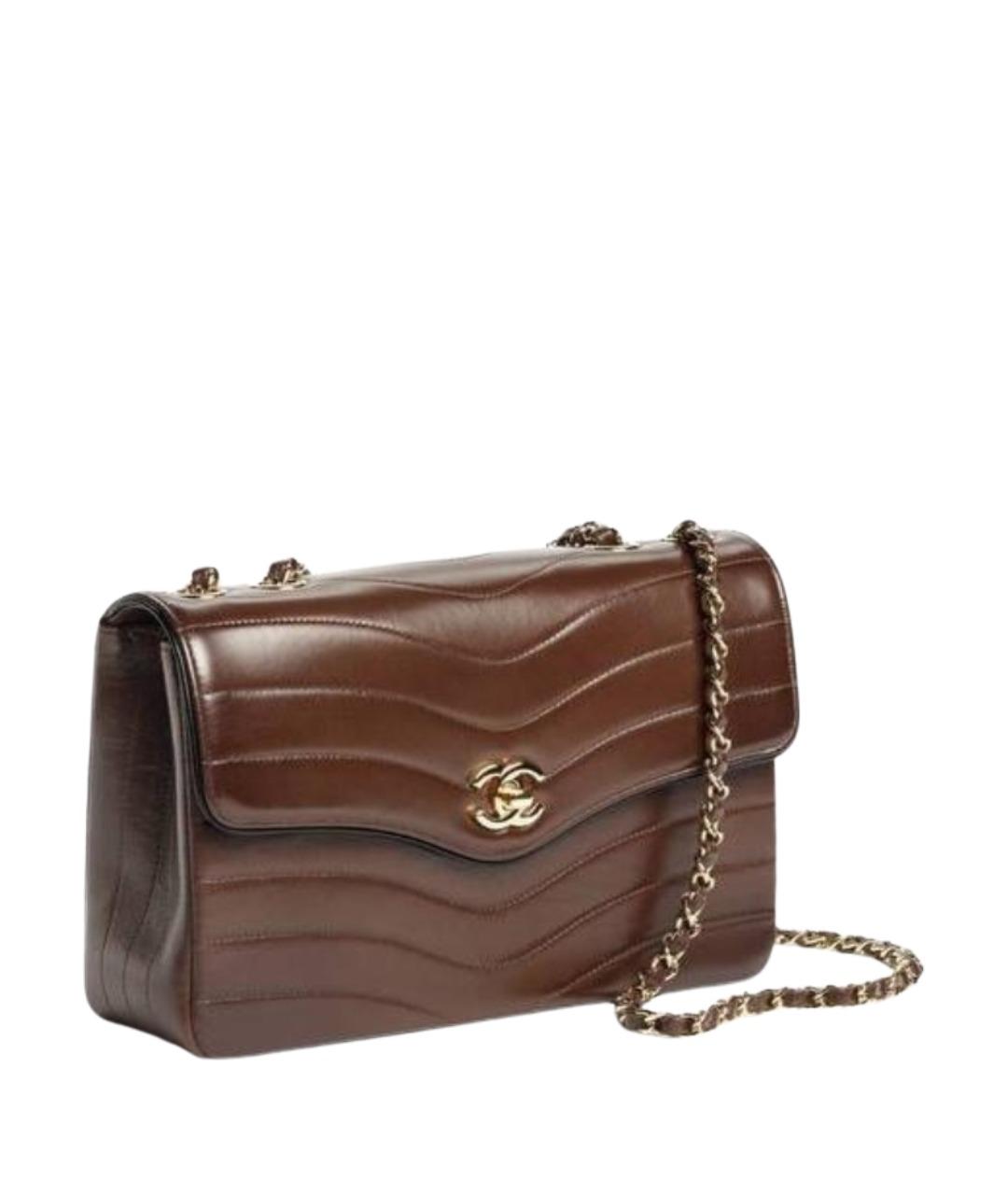 CHANEL Коричневая кожаная сумка через плечо, фото 2