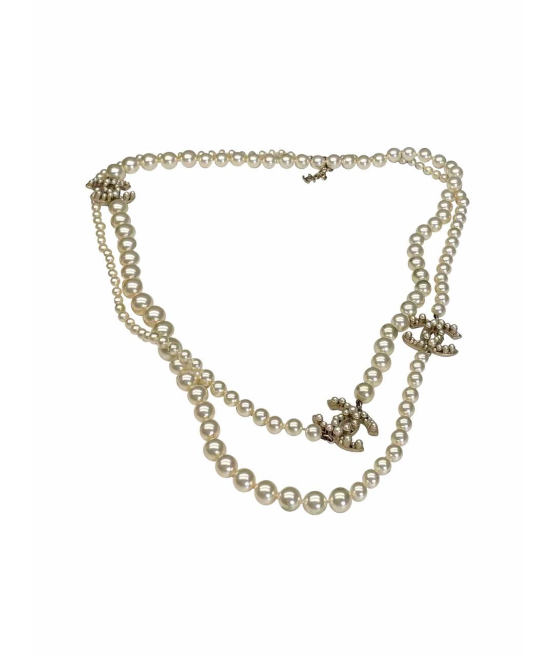 CHANEL Белое жемчужное колье, фото 1