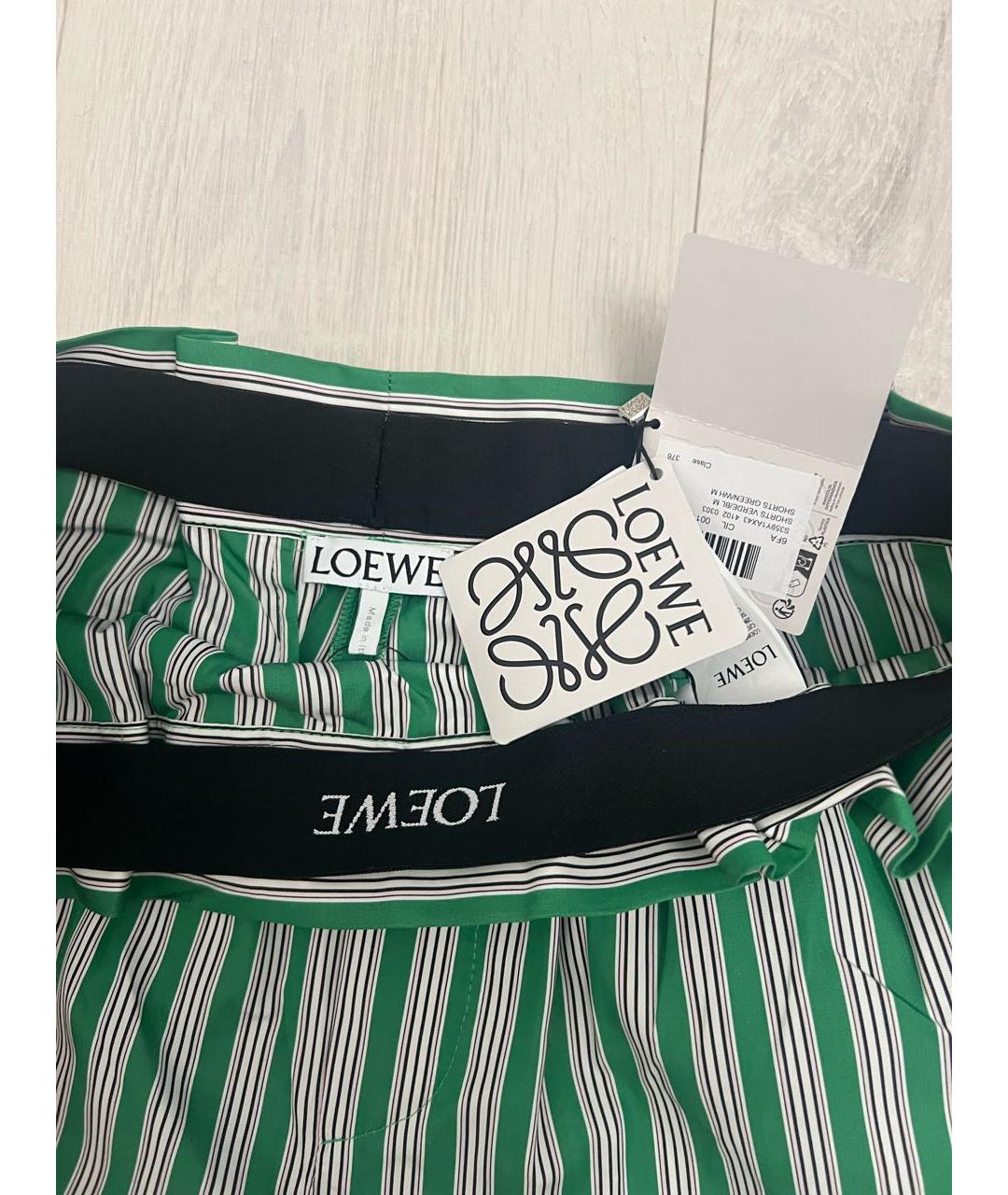 LOEWE Зеленые хлопковые шорты, фото 3