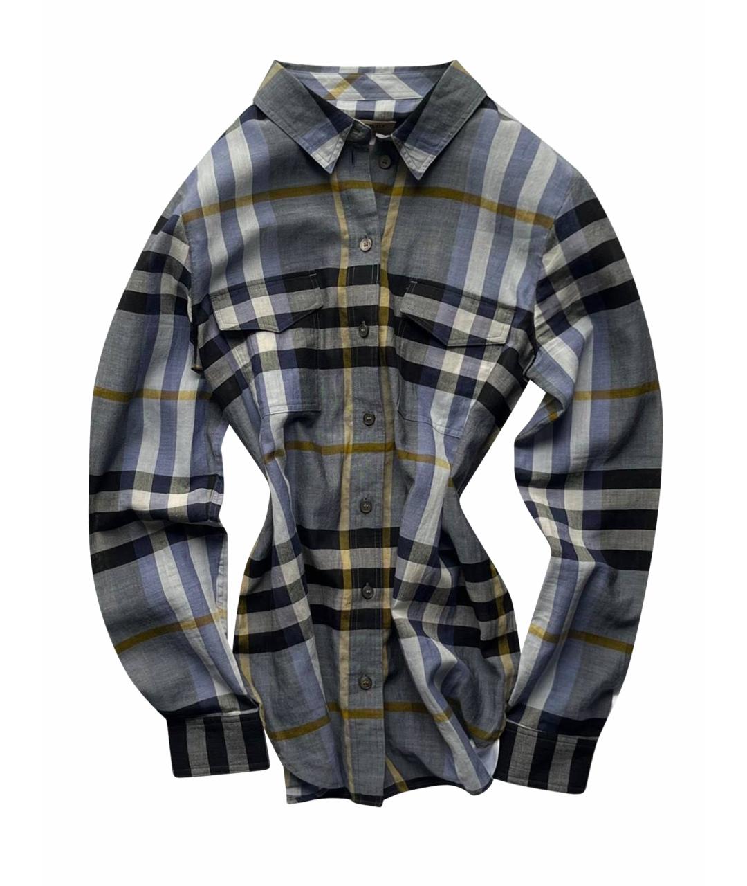 BURBERRY Темно-синяя хлопковая рубашка, фото 1