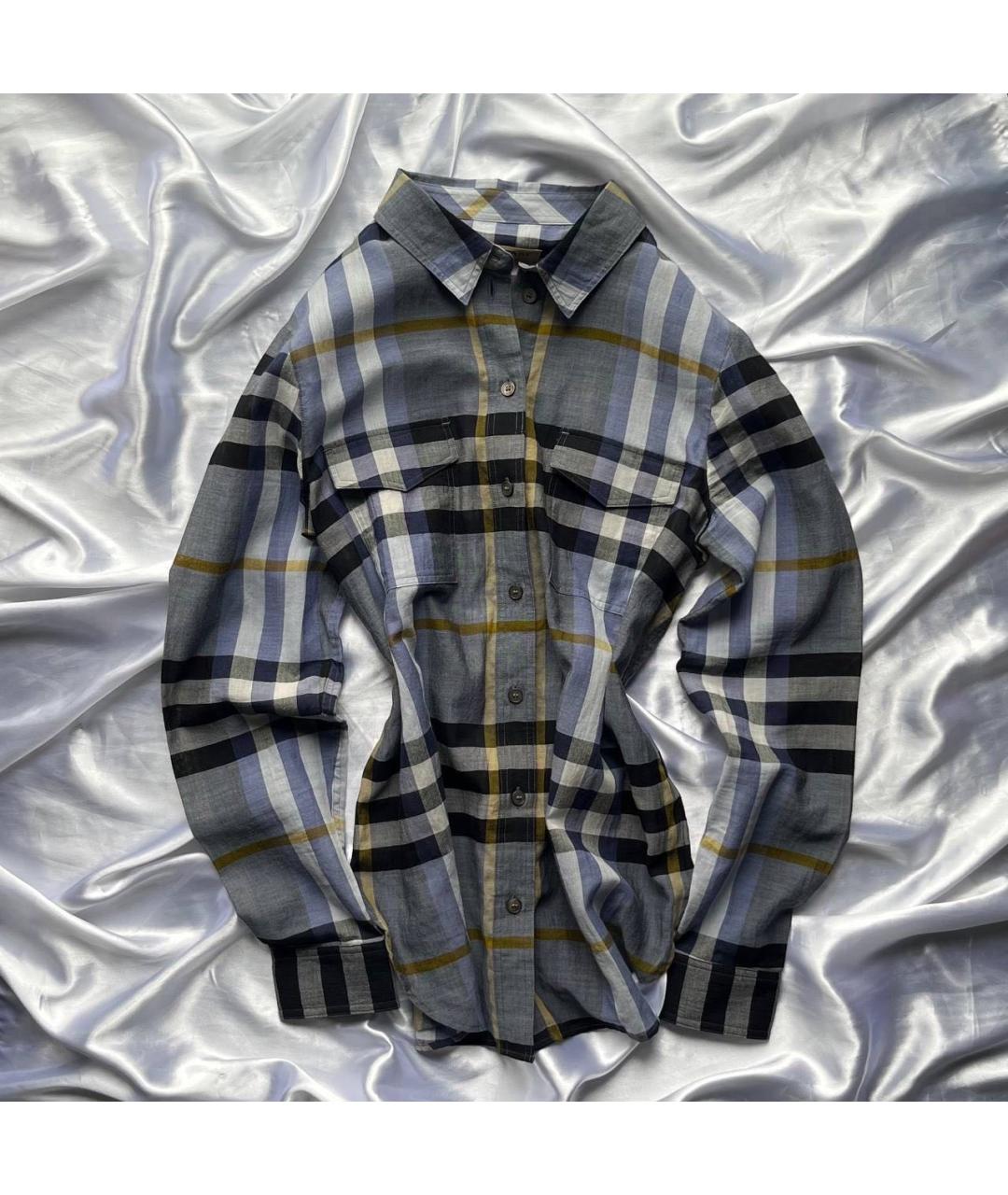 BURBERRY Темно-синяя хлопковая рубашка, фото 7
