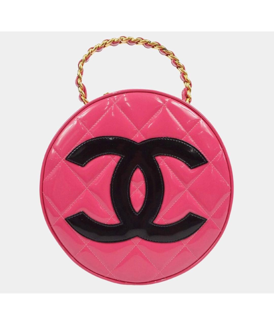 CHANEL Розовая сумка с короткими ручками из лакированной кожи, фото 9