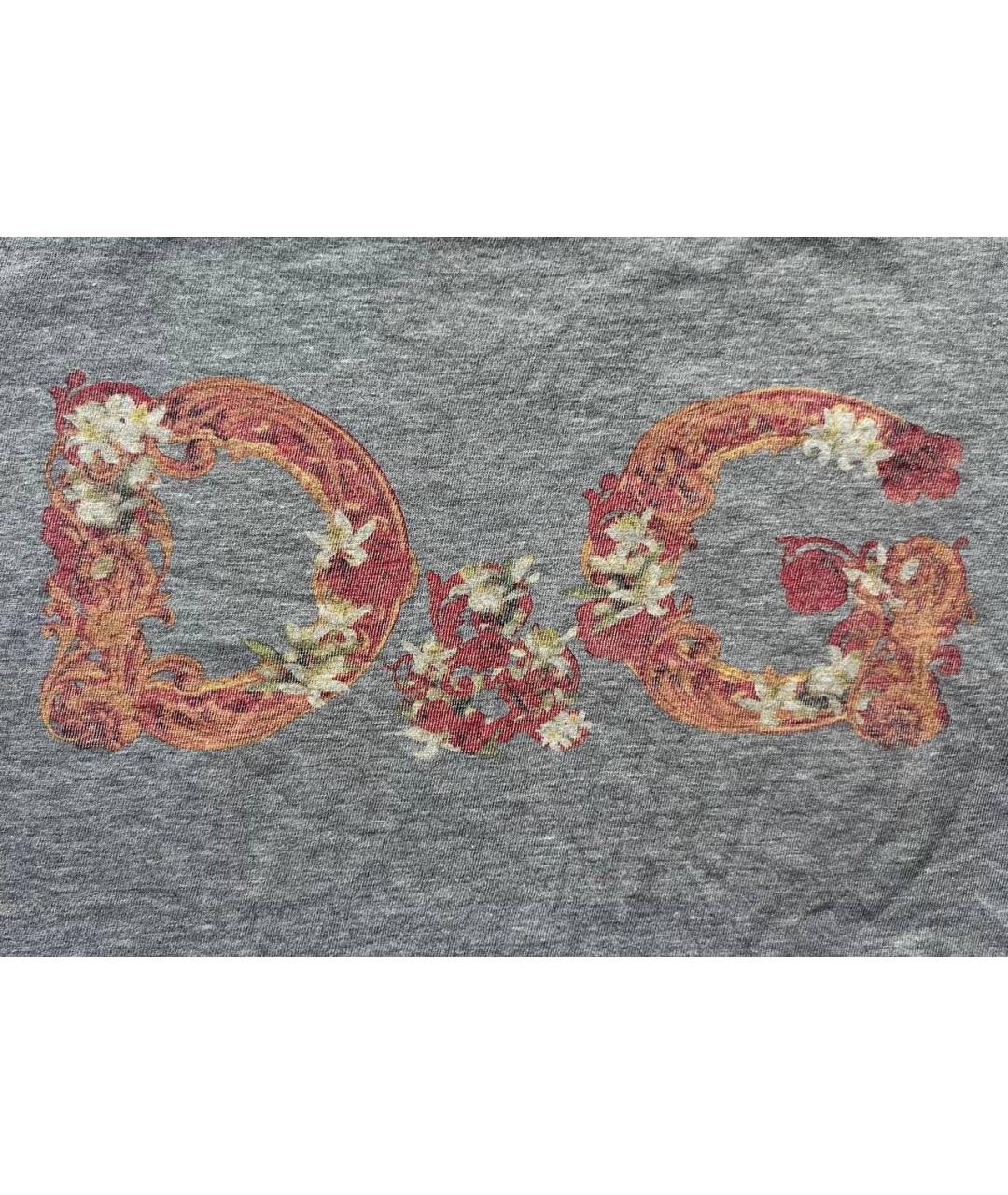 DOLCE&GABBANA Серая хлопковая футболка, фото 4