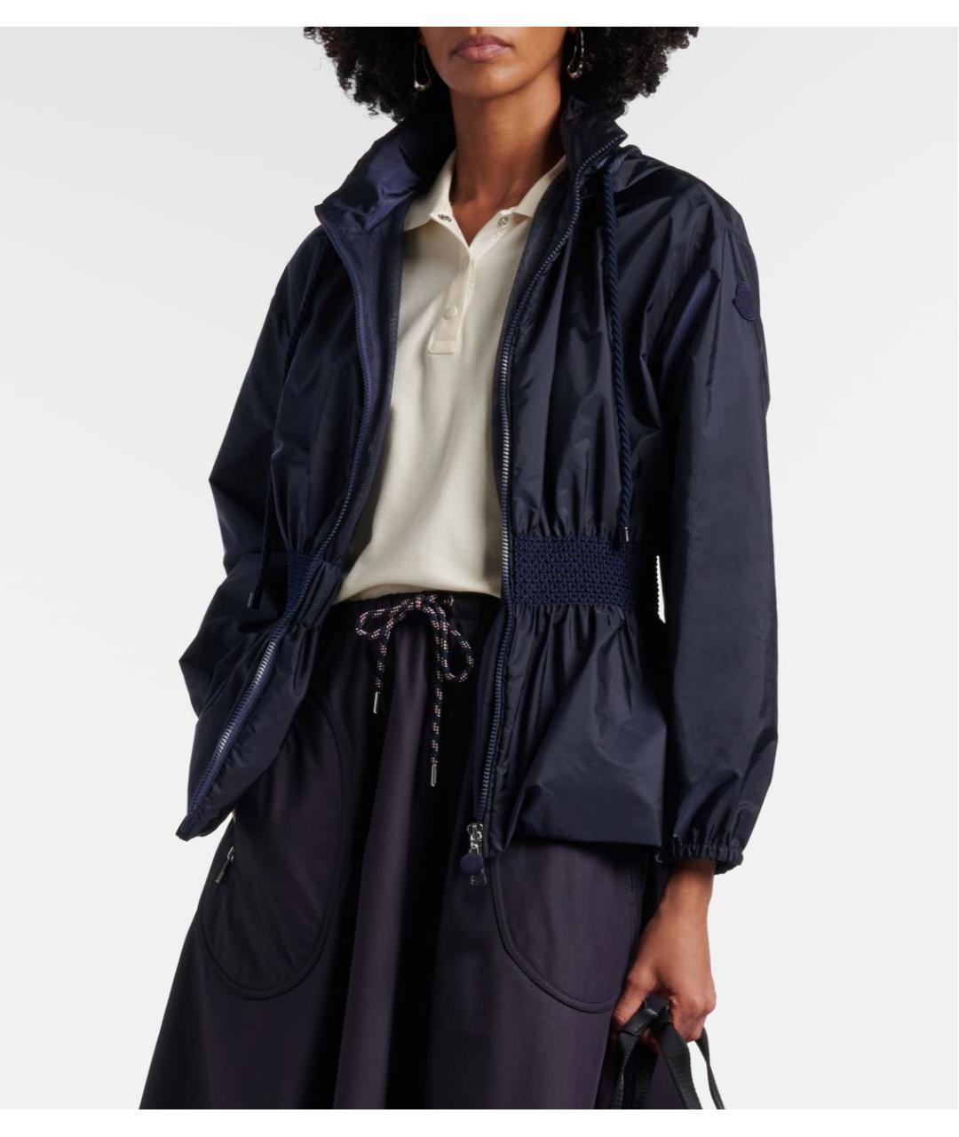 MONCLER Темно-синяя полиамидовая куртка, фото 4
