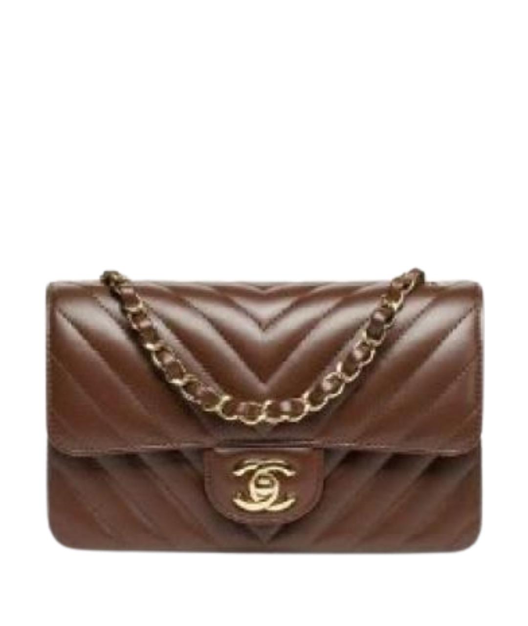 CHANEL Коричневая кожаная сумка через плечо, фото 1