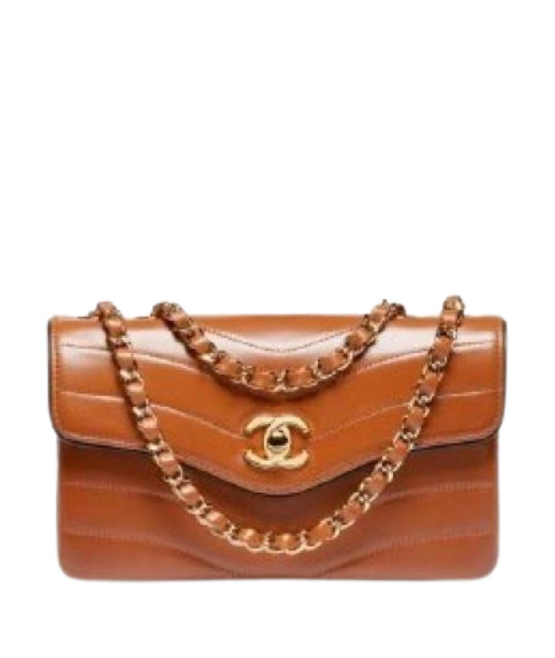 CHANEL Коричневая кожаная сумка через плечо, фото 1